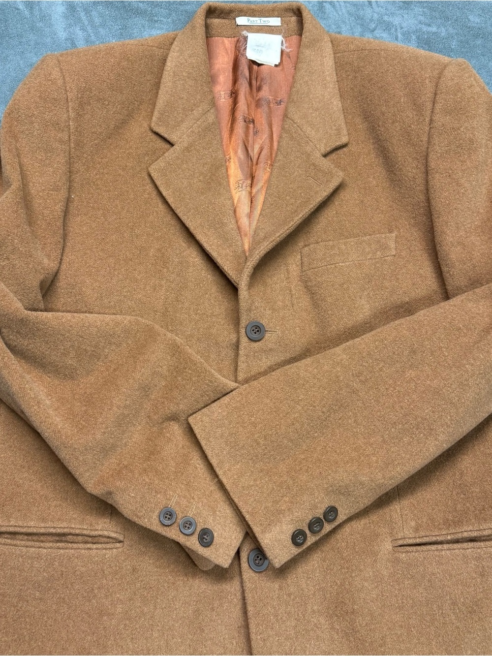 Men's Camel Brown Wool-Blend Sport Coat - Classic Three-Button Blazer